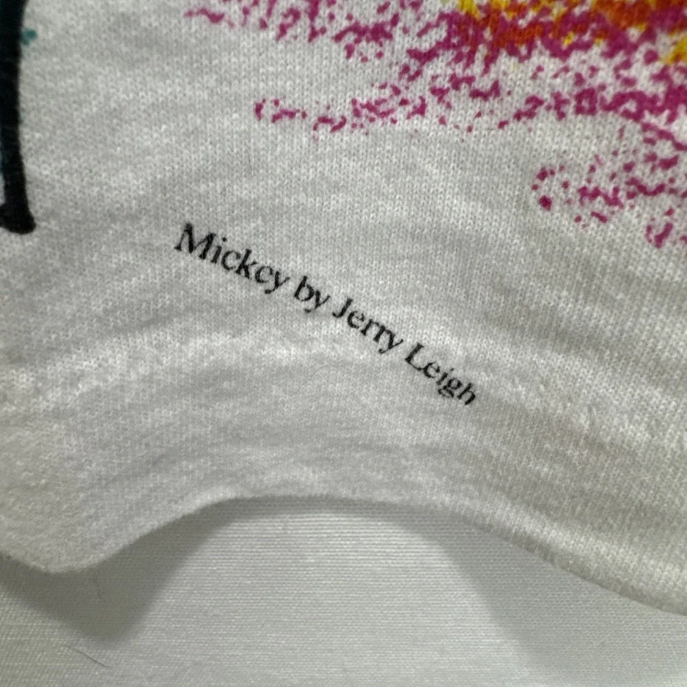 VTG Mickey Mouse Jerry Leigh Tshirt Mens sz XL white single stitch overall print - Picture 2 of 10